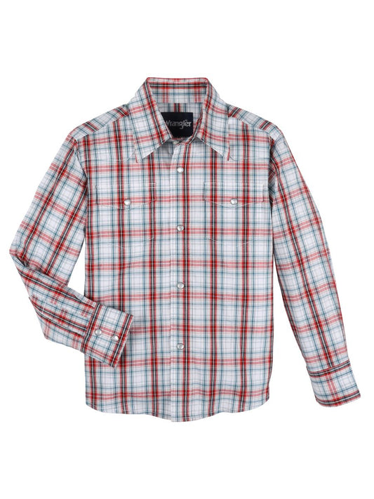 Red and Navy Plaid Boy's Shirt by Wrangler®