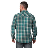 Turquise Plaid Retro Men's Shirt by Wrangler®