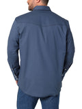 Steel Blue Lined Cowboy Cut Work Men's Shirt by Wrangler®