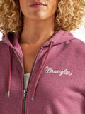 Burgundy Zip Up Women's Hoodie by Wrangler®