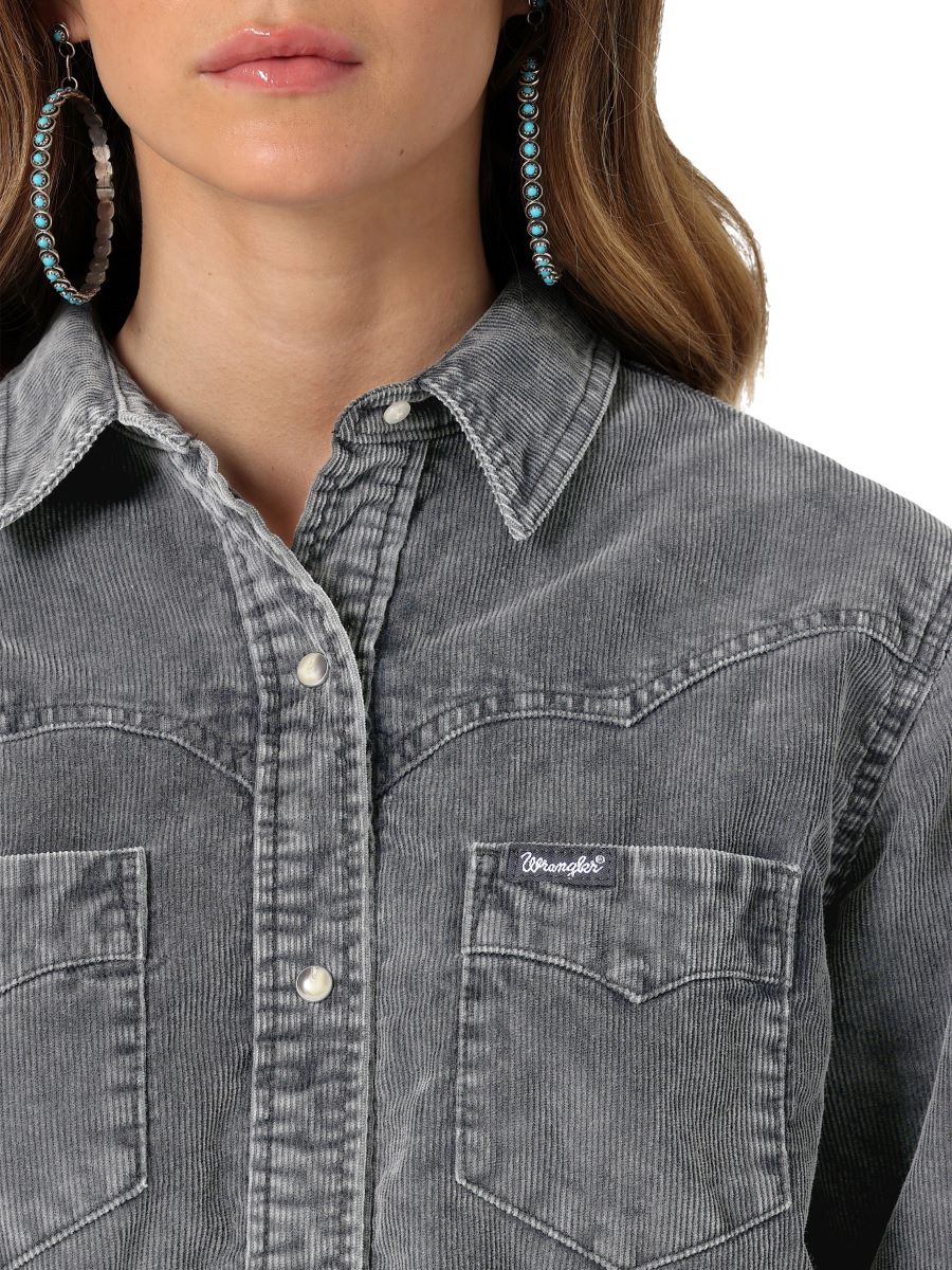 Retro® Grey Corduroy Women's Shirt by Wranlger®