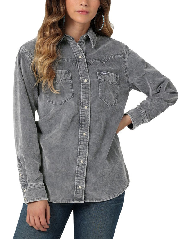 Retro® Grey Corduroy Women's Shirt by Wranlger®