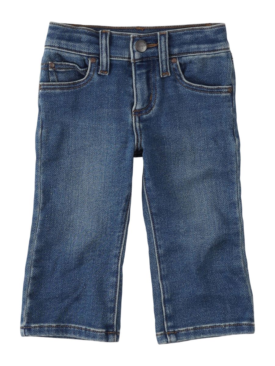 Pair of blue jeans on a white background