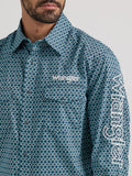 Blue Geo Logo Men's Shirt by Wrangler®