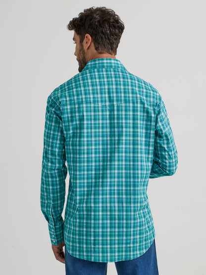 Teal Plaid Men's Shirt by Wrangler®