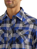 Retro™ Blue Plaid Flannel Men's Shirt by Wrangler®