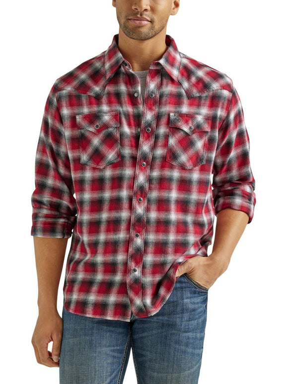 Retro™ Red Plaid Flannel Men's Shirt by Wrangler®
