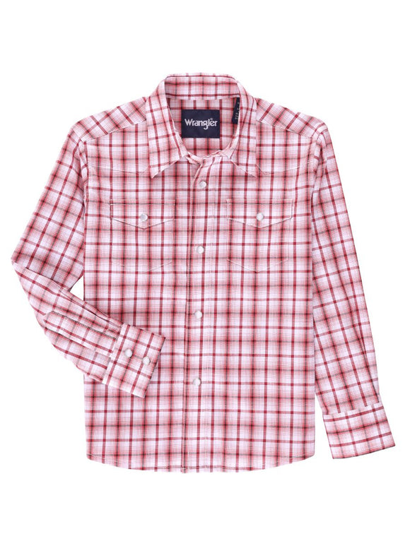 Classic Fit Red Plaid Boy's Shirt by Wrangler®