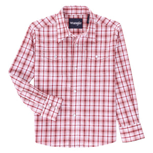Classic Fit Red Plaid Boy's Shirt by Wrangler®