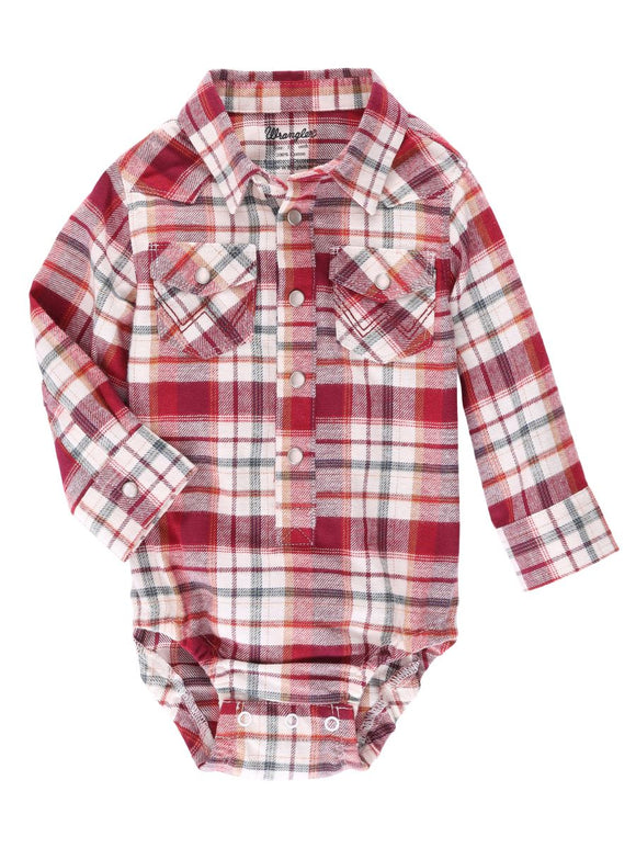 Burgundy Plaid Flannel Infant Shirt by Wrangler®