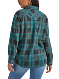 Teal Plaid Retro™ Heavy Flannel Women's Shirt by Wrangler®