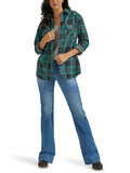Teal Plaid Retro™ Heavy Flannel Women's Shirt by Wrangler®