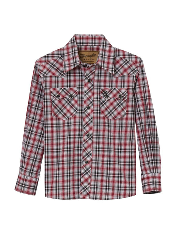 Retro™ Red & Black Plaid Boy's Shirt by Wrangler®