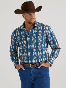 *MATCH DAD* - Blue Checotah™ Print Men's Shirt by Wrangler®