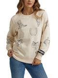 Retro™ Off-White Crew Neck Women's Sweater by Wrangler®