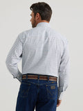 George Strait™ Blue & White Diamond Print Men's Shirt by Wrangler®