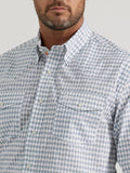 George Strait™ Blue & White Diamond Print Men's Shirt by Wrangler®