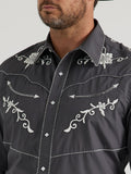 Rodeo Ben™ Charcoal Embroidered Men's Shirt by Wrangler®