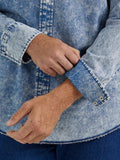 Cowboy Cut™ Faded Blue Denim Men's Shirt by Wrangler®