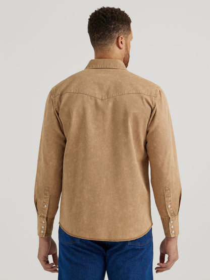 Cowboy Cut™ Vintage Tan Twill Men's Shirt by Wrangler®