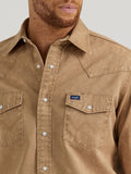 Cowboy Cut™ Vintage Tan Twill Men's Shirt by Wrangler®