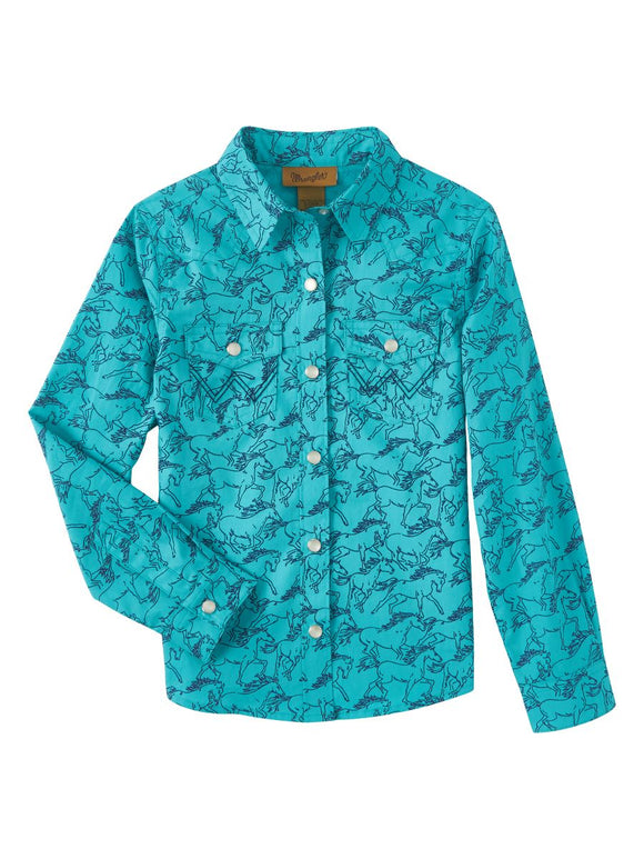 Turquoise Horse Silhouette Girl's Shirt by Wrangler®