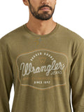 Olive 'Rugged Wear' Long Sleeved Men's T-Shirt by Wrangler®