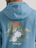 Blue Desert Steer Skull Men's Hoodie by Wrangler®