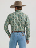 Checotah™ Green Southwest Print Men's Shirt by Wrangler®