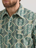 Checotah™ Green Southwest Print Men's Shirt by Wrangler®