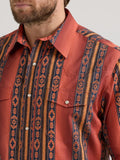 Checotah™ Rust Southwest Print Men's Shirt by Wrangler®