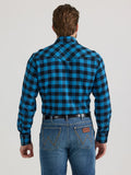 Retro™ Blue Plaid Flannel Men's Shirt by Wrangler®