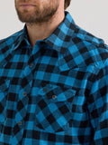 Retro™ Blue Plaid Flannel Men's Shirt by Wrangler®