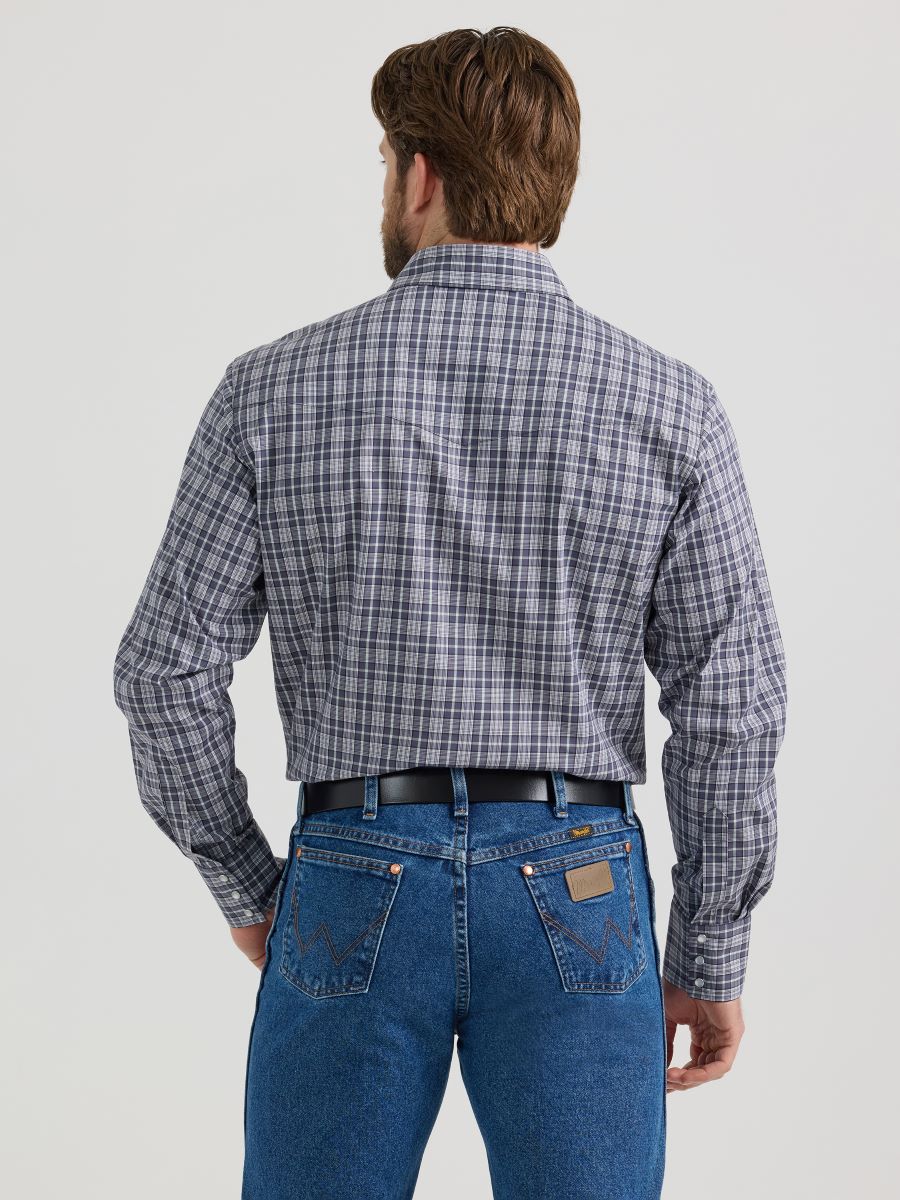 Grey Plaid Men's Shirt by Wrangler®