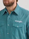 Turquoise Geo Logo Men's Shirt by Wrangler®