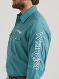 Turquoise Geo Logo Men's Shirt by Wrangler®