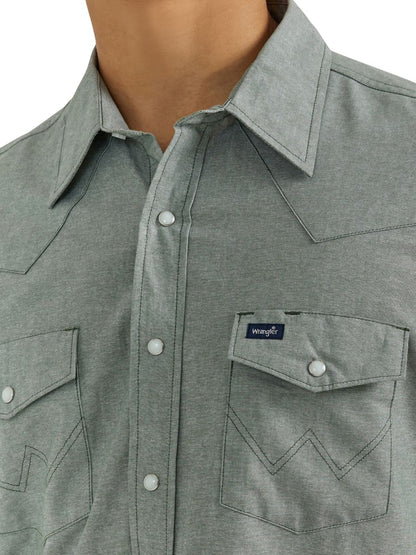 Cowboy Cut™ Chambray Green Men's Shirt by Wrangler®
