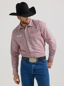 PBR® Red Geo Logo Men's Shirt by Wrangler®