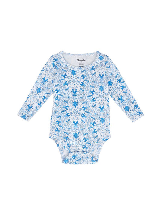 Blue & White Cowboy Print Boy's Infant Shirt by Wrangler®