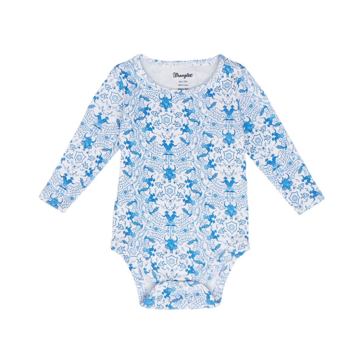 Blue & White Cowboy Print Boy's Infant Shirt by Wrangler®