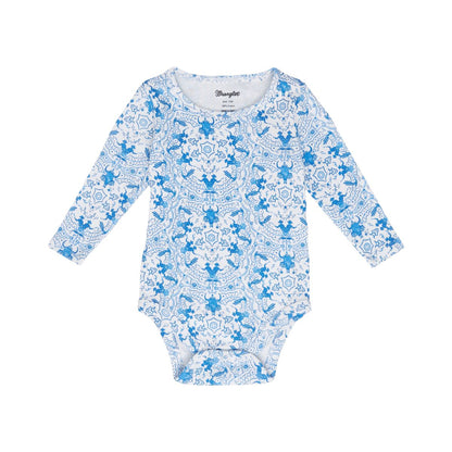 Blue & White Cowboy Print Boy's Infant Shirt by Wrangler®