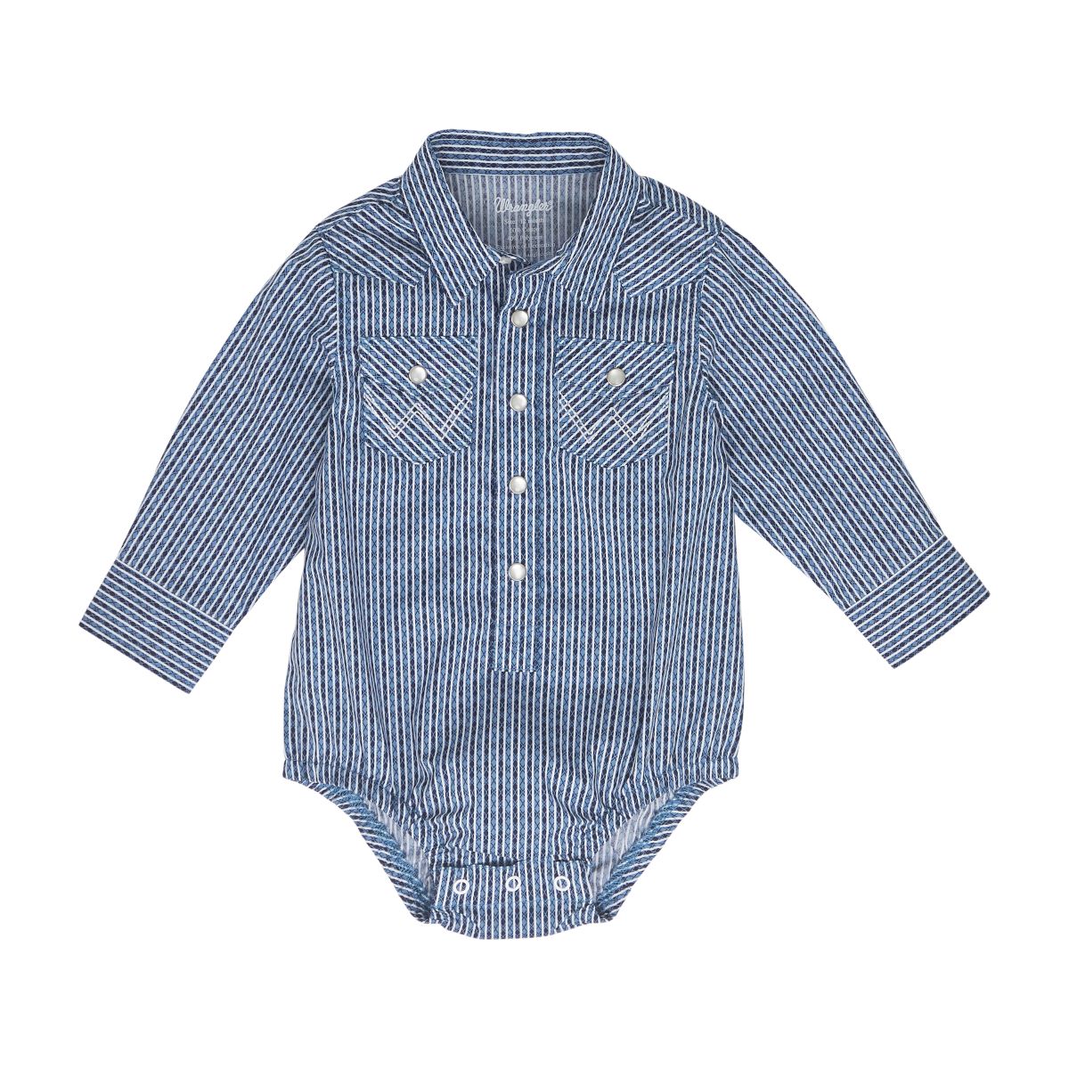 Blue Stripe Boy's Infant Shirt by Wrangler®