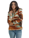 Retro™ Rust Southwest Sherpa Women's Sweater by Wrangler®