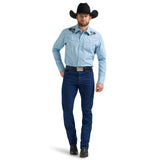 Rodeo Ben™ Light Blue Embroidered Men's Shirt by Wrangler®