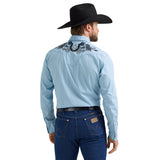 Rodeo Ben™ Light Blue Embroidered Men's Shirt by Wrangler®