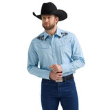 Rodeo Ben™ Light Blue Embroidered Men's Shirt by Wrangler®