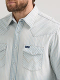 Cowboy Cut™ Classic Fit Striped Denim Men's Shirt by Wrangler®