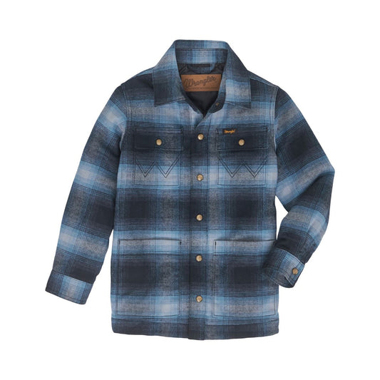 Blue Plaid Barn Boy's Coat by Wrangler®