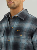 Blue Plaid Sherpa Lined Men's Jacket by Wrangler®