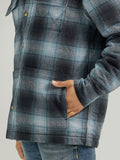 Blue Plaid Sherpa Lined Men's Jacket by Wrangler®